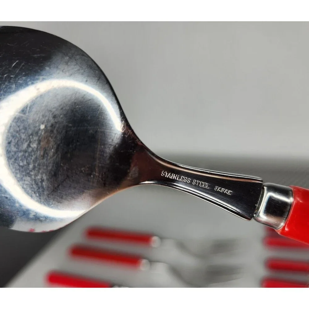Stanley Roberts Flatware Red Spectrum Korea Stainless Cutlery Misc 19 Pc Lot